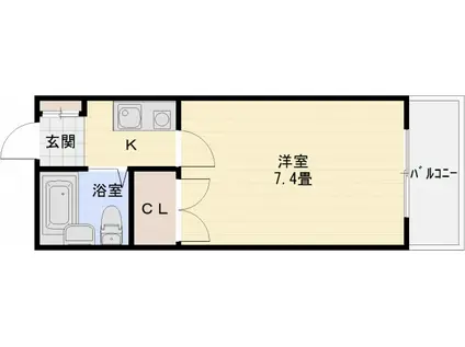 オレンジハウス1(1K/4階)の間取り写真