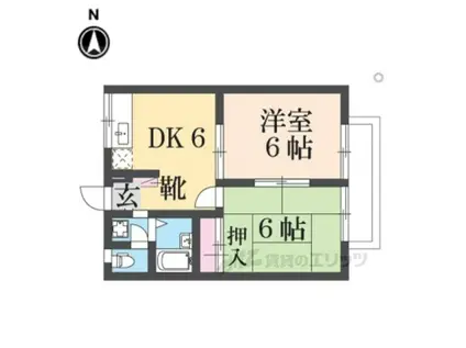 エステートピア築山二番館(2DK/1階)の間取り写真