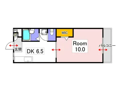 ラピーヌ福島(1DK/3階)の間取り写真