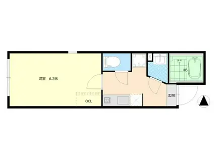 ノーブル日暮里(1K/2階)の間取り写真