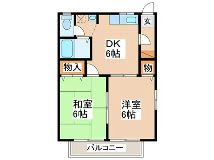 セフィラK(2DK/1階)の間取り写真
