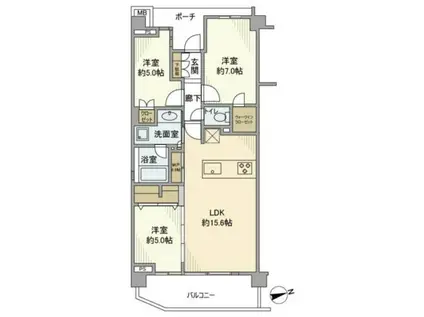 プラウド世田谷代田(3LDK/3階)の間取り写真