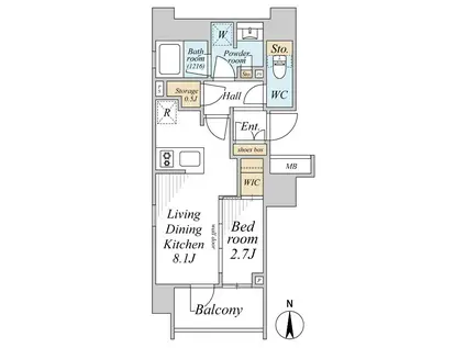 リビオレゾン王子(1LDK/14階)の間取り写真