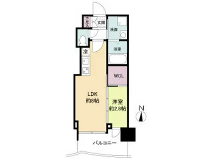 セレニテ日本橋プリエ(1LDK/3階)の間取り写真