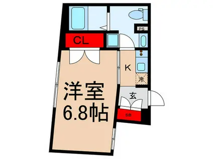 VISTA田端(1K/4階)の間取り写真