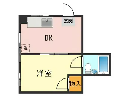 エルマンションB(1DK/1階)の間取り写真