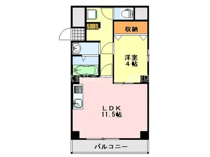 MSパラッゾ(1LDK/1階)の間取り写真