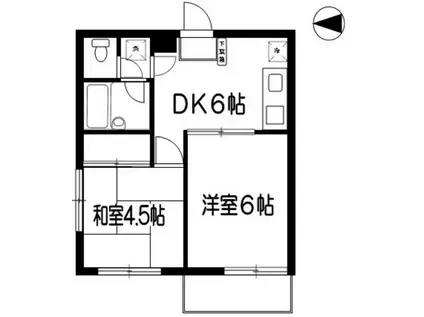 武蔵ハイツI(2DK/1階)の間取り写真