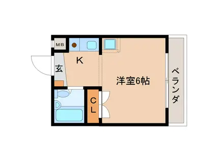 ジュネス神殿(1K/1階)の間取り写真