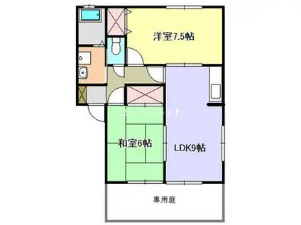 エスポワール宮島(2LDK/1階)の間取り写真