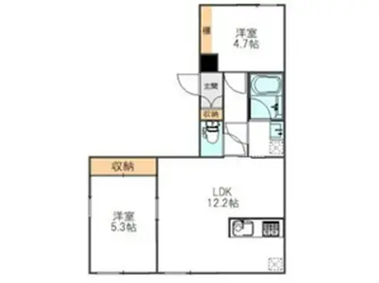 コフレ吉祥寺本町 501(2LDK/4階)の間取り写真