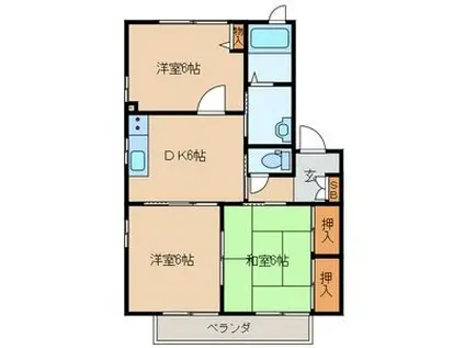 リバプ-ル I棟(3DK/2階)の間取り写真