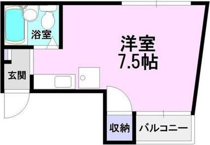 ROA BUIL ANNEX(ワンルーム/4階)の間取り写真