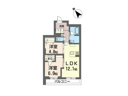 ドメイン24(2LDK/3階)の間取り写真