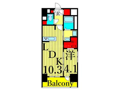 ロバストコート(1LDK/4階)の間取り写真