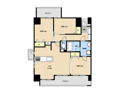 アークアベニュー光の森駅前(3LDK/8階)の間取り写真
