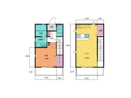 アリビオ(1LDK/1階)の間取り写真