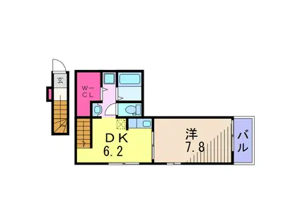 トラウム亀有(1DK/2階)の間取り写真