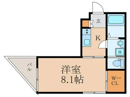 カーサ・ココリータ(1K/3階)の間取り写真