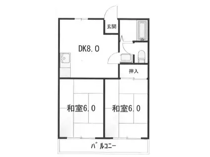 寿ハイツ(2DK/3階)の間取り写真