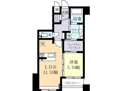 百合ケ丘レジデンス(1LDK/4階)の間取り写真
