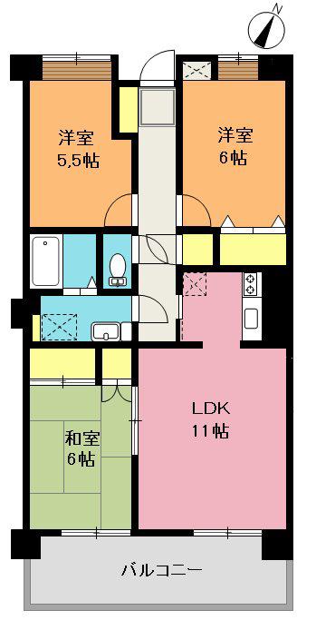 柏葉ビル(3LDK/4階)の間取り写真