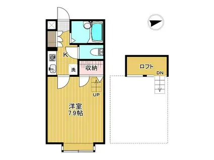 VISSEL(1K/1階)の間取り写真