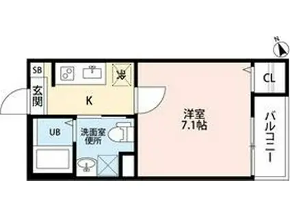 N&A HOME 露橋エヌアンドエーホームツ(1K/1階)の間取り写真