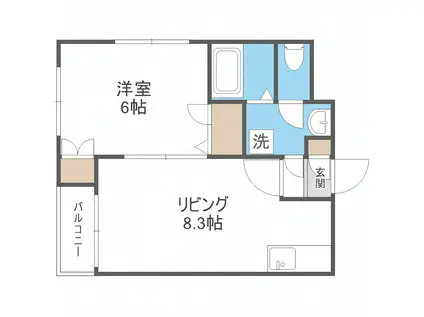 202松井ビル(1DK/2階)の間取り写真