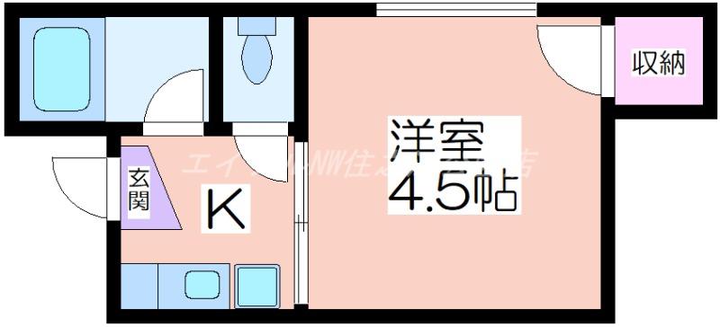 ビラ長居(1K/1階)の間取り写真
