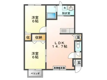 Mハイツ鷲別11(2LDK/1階)の間取り写真
