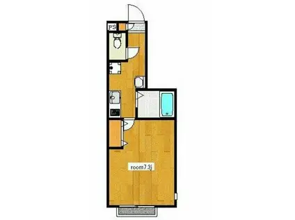 クレスト駒込II(1K/1階)の間取り写真