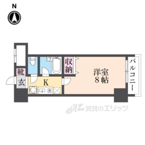 大晋メゾネ御所西(1K/7階)の間取り写真
