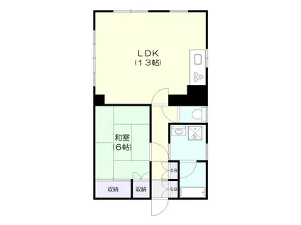 ハッピーレジデンス(1LDK/2階)の間取り写真