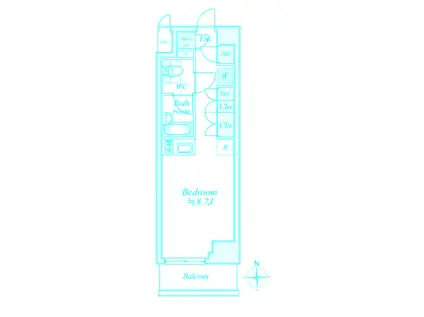 アパートメンツ綱島(ワンルーム/4階)の間取り写真