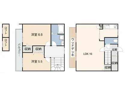 シーズンステージ日高町A(2LDK/1階)の間取り写真