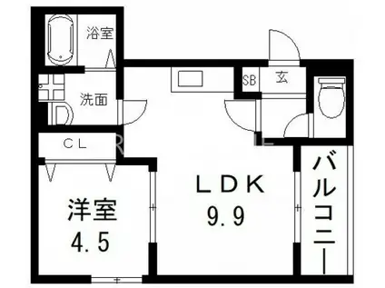 BADGE TOMOI NORD I(1LDK/1階)の間取り写真