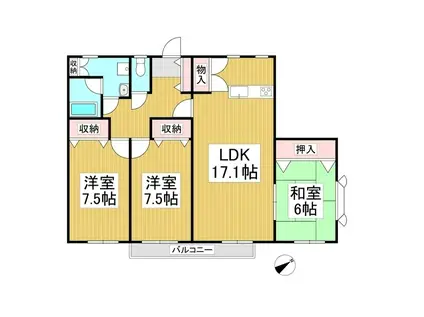 中央東マンション(3LDK/4階)の間取り写真