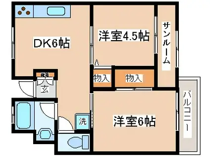 エスペランサ魚崎(2DK/7階)の間取り写真