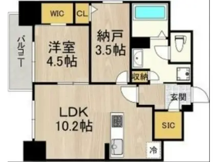 ルフォンプログレ新町(2LDK/4階)の間取り写真