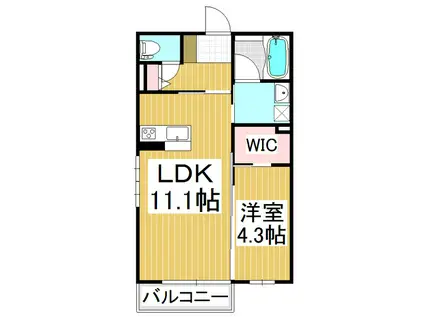 BLUE MARSH(1LDK/1階)の間取り写真