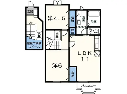 グリーンハイツ・ふじ(2LDK/2階)の間取り写真