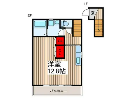 HILARY HOUSE(ワンルーム/2階)の間取り写真