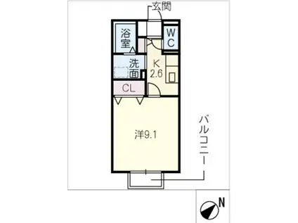 MAMAISON(1K/2階)の間取り写真