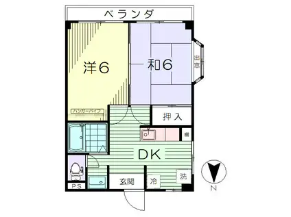 クローバーズステーション(2DK/1階)の間取り写真