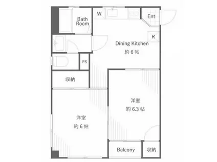 めぞん・ど・D(2DK/2階)の間取り写真