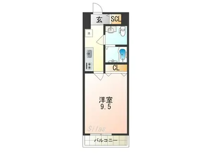 JINO平野(1K/6階)の間取り写真