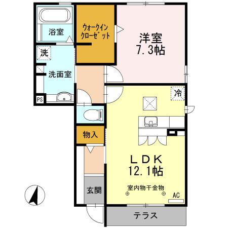 NOTRE MAISON III・V III(1LDK/1階)の間取り写真