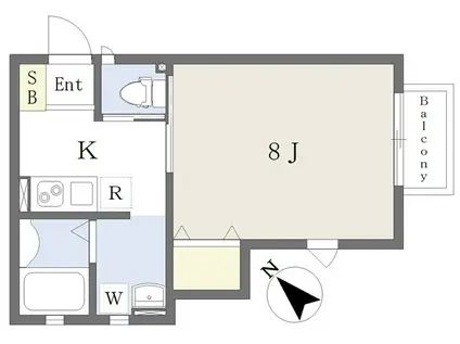 ルミエール(1K/1階)の間取り写真