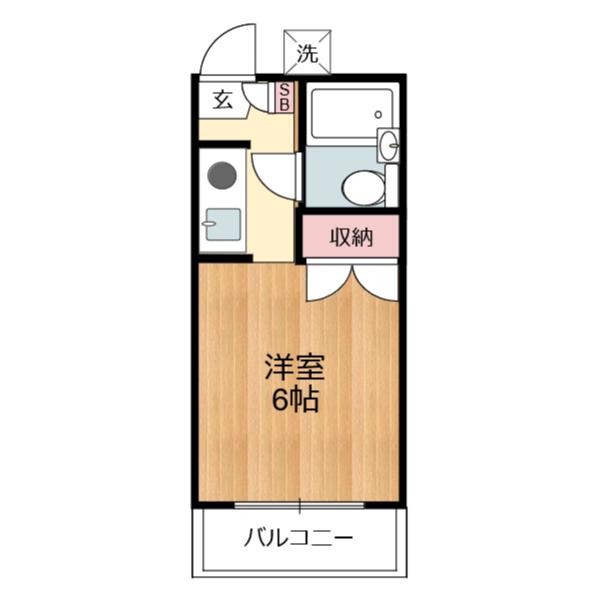ベルメゾン(1K/1階)の間取り写真